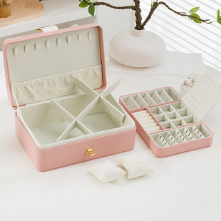 Large Capacity Princess European Style South Korea Jewelry Storage Box Jewelry Box Hand Jewelry Earrings Earrings Earrings Box with Lock