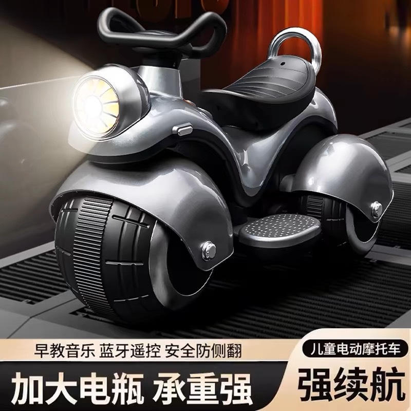 Niños motocicleta eléctrica de doble tracción triciclo coche de batería para niños coche de juguete de control remoto para niños se puede sentar