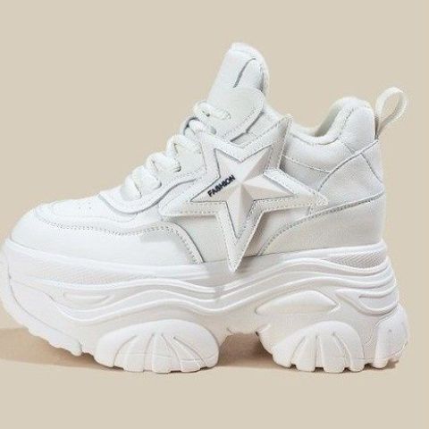 女性用ダッドシューズ 2025 厚底スター ニッチデザイン 外側 小さめ カジュアル 外国貿易卸売 婦人靴|undefined