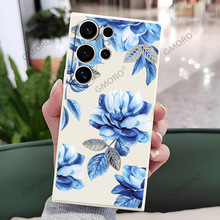 独立站爆款新中式繁花适用三星GalaxyS24ultra硅胶手机壳S25精孔