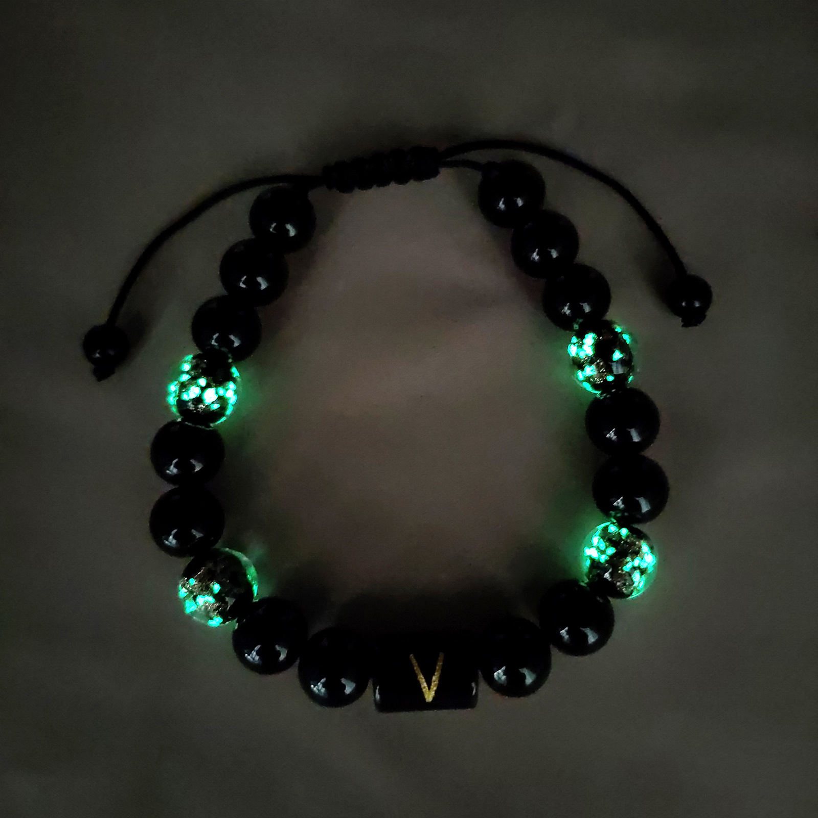 Moda Letra Vidrio Tejido De Punto Hombres Pulsera 1 Pieza display picture 4