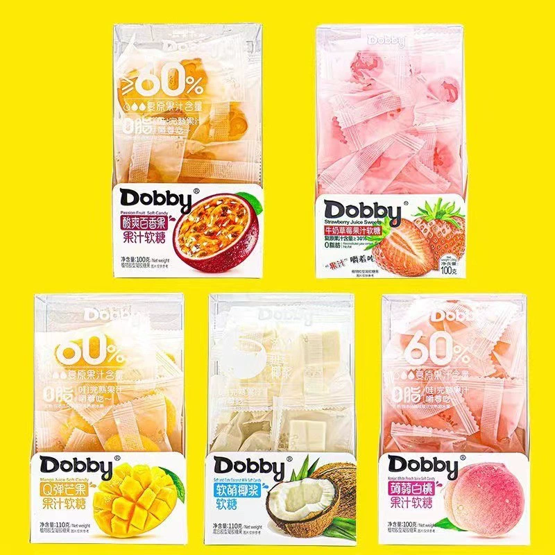 Taiwan Dobby juice, fudge, fruit flavor candy casual snack food whole box of the whole box of wholesale travel frog