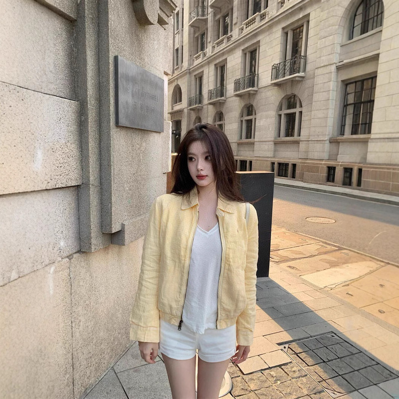 In-Stock Rl Lafformer Horse Veteran Jacket, Regular Shoulder Linen Coat for Women, Yellow Outerwear, Real Photos Available for Dropshipping In-Stock Rl Lafformer Horse Veteran Jacket, Regular Shoulder Linen Coat for Women, Yellow Outerwear, Real Photos Available for Dropshipping