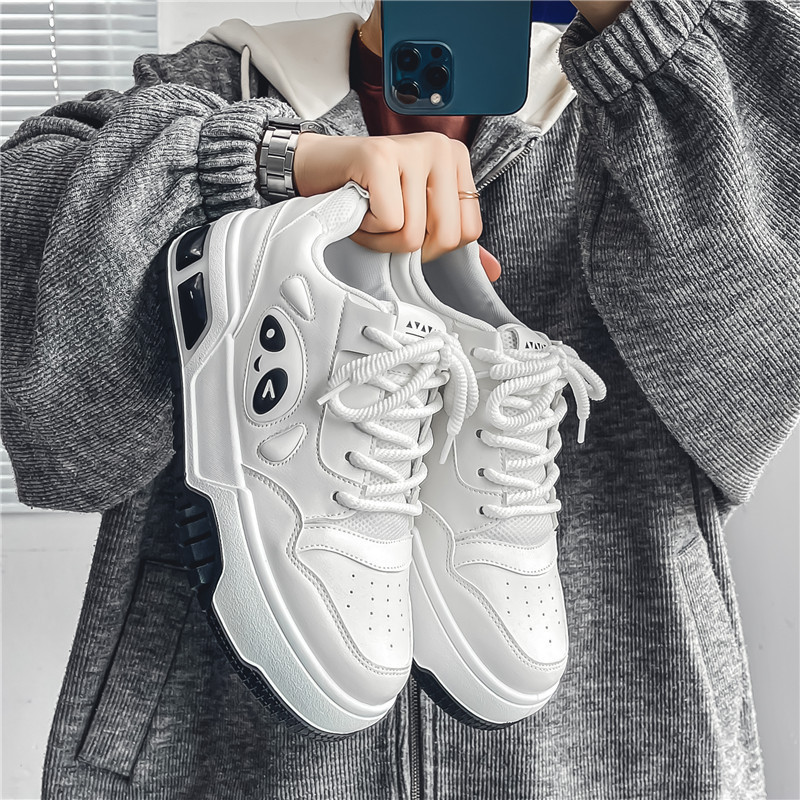 White Shoes Men's Autumn and Winter 2024 New Trbottomyy Versatile Niche Original Sports and Leisure Sneakers Thick-Soled Trbottomy Shoes