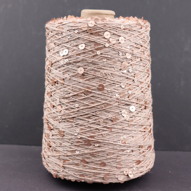 500g cotton thread bead 3mm 6mm sequin yarn hand woven