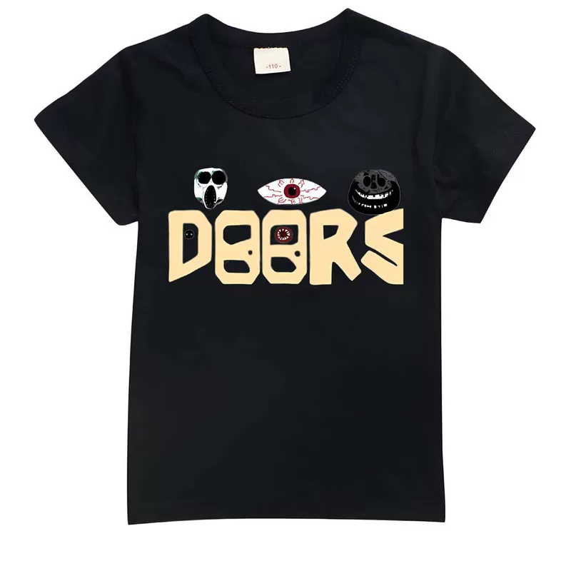 ДЕТИ Doors Roblox футболка Детская летняя футболка с коротким рукавом T-Shirt 12 лет кросс-бордер 056