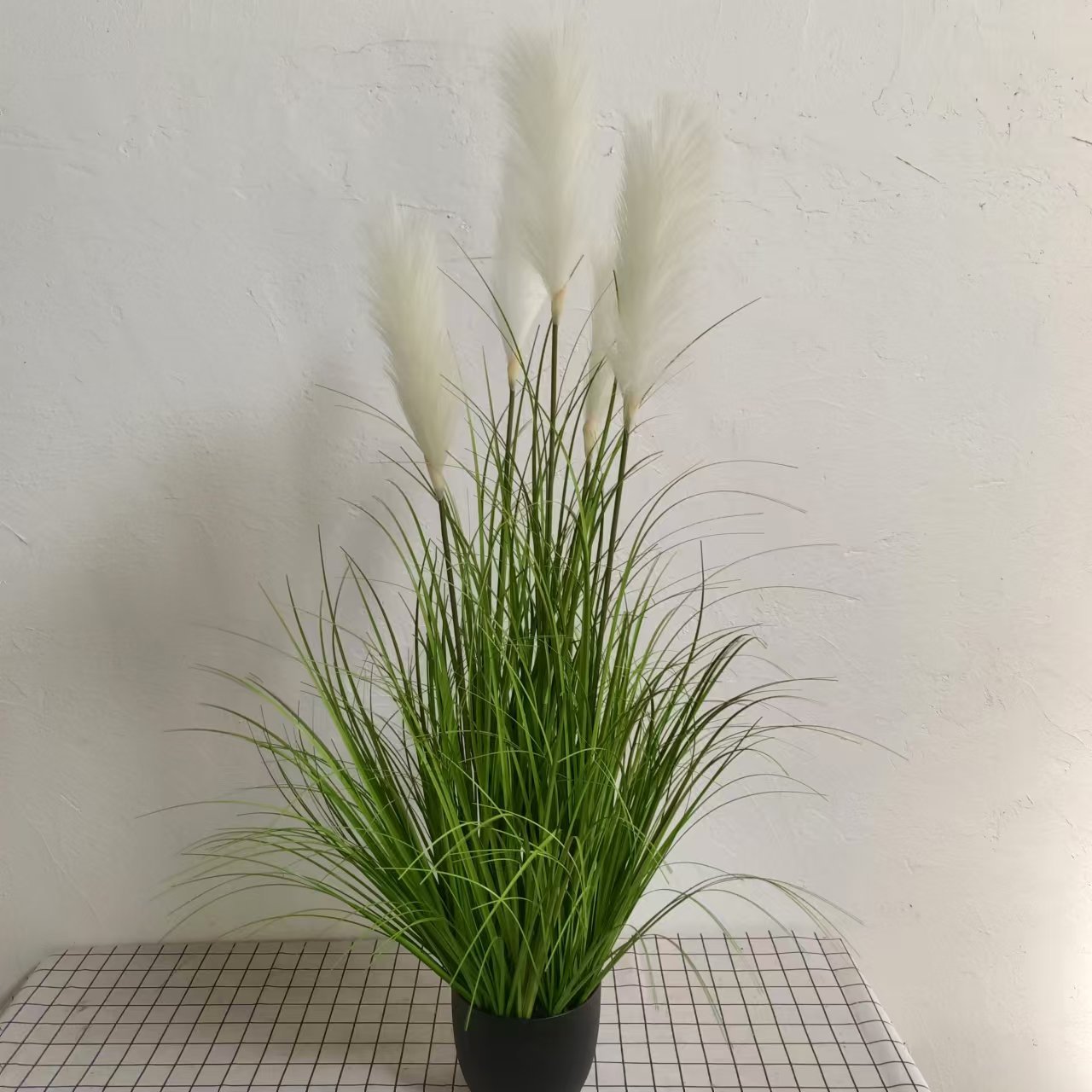 Plantas de caña artificiales verdes falsas plantas de césped decoración doméstica césped accesorios de fotografía decoración de suelo bonsai flores interior image 20