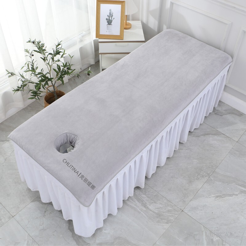 Beauty salon large towel bed with hole bath towel sheets soft absorbent light gray gray bed with hole large towel Beauty salon large towel bed with hole bath towel sheets soft absorbent light gray gray bed with hole large towel