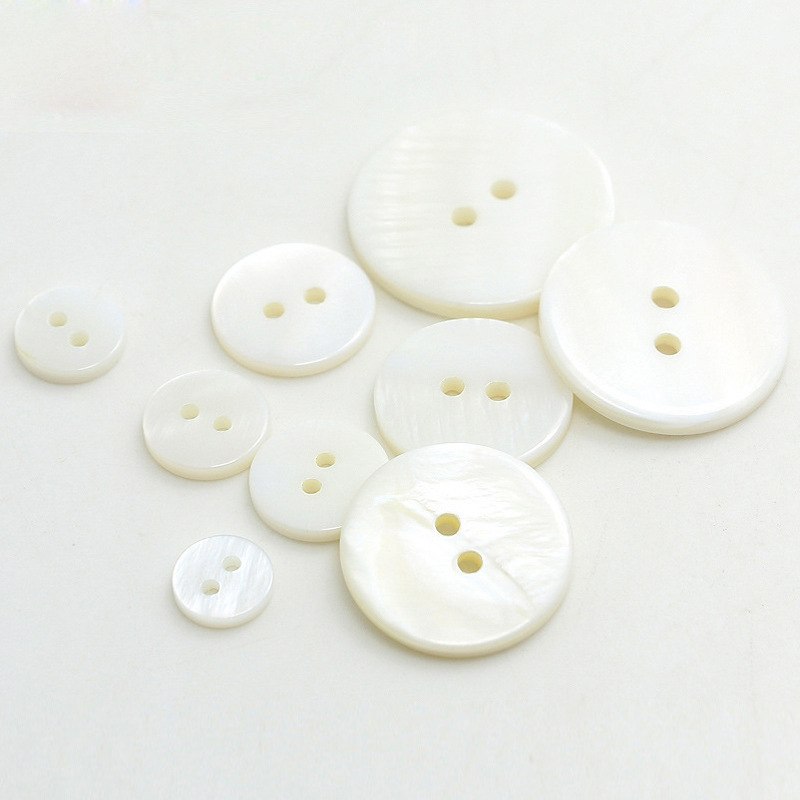 Botones de Concha Natural de Dos Orificios para Camisas y Prendas de Punto