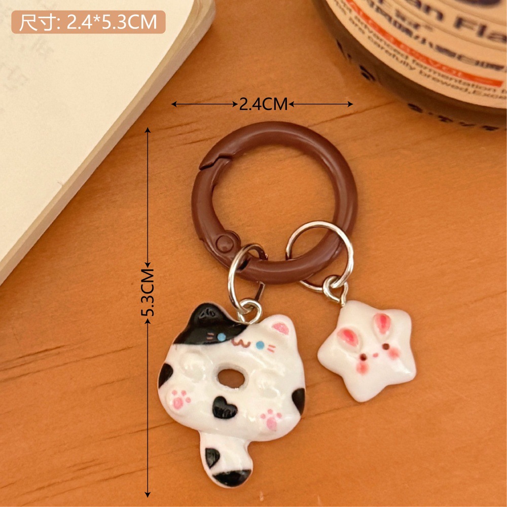 Nueva tienda de café creativa estrella colgante de llaver, corazón de niña colgante, bolsos colgantes, accesorios de miel