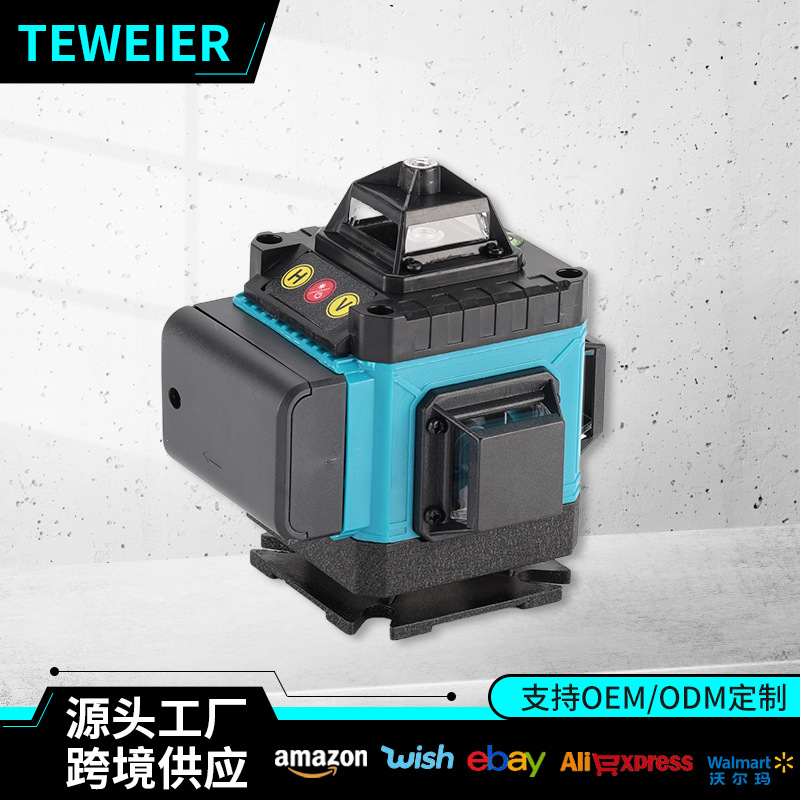 Nivelador láser multifuncional transfronterizo de 16 líneas comercio exterior de alta precisión nivelación automática pared al aire libre dispositivo de suelo al por mayor