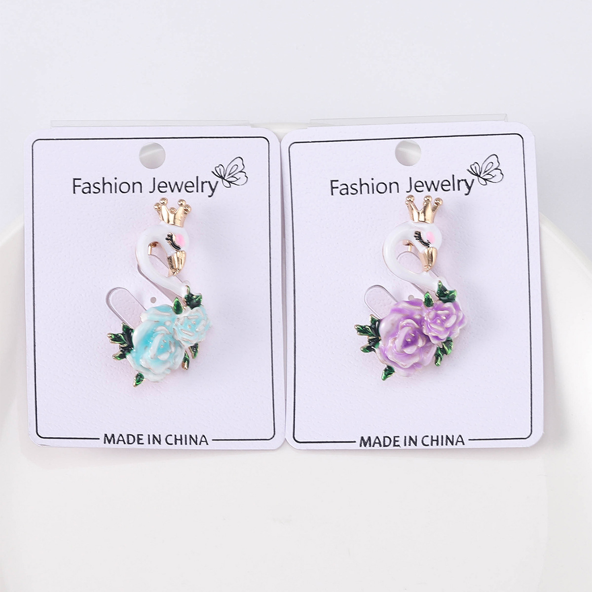 11g Weight Elegant Cute Pin Swan Alloy Enamel Women's Brooches