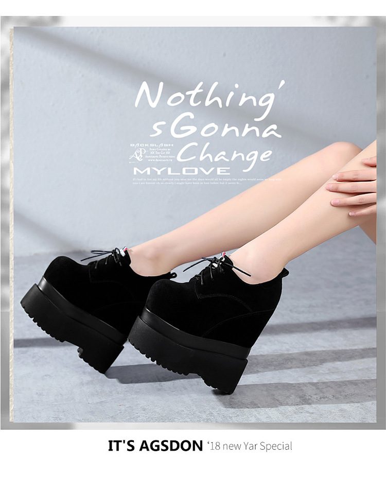 Giày cao gót nữ đế xuồng platform tăng chiều cao 18 cm — Màu đen chi tiết 4