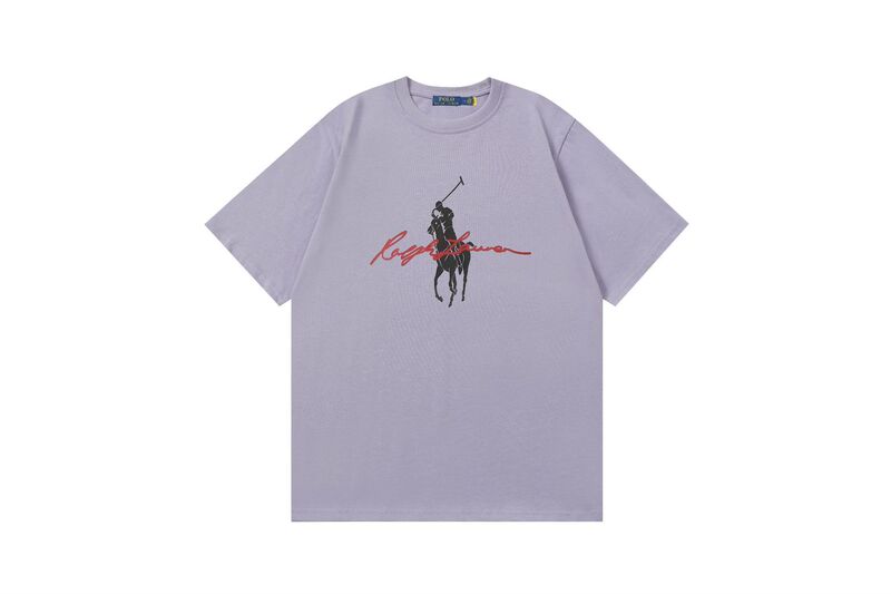 クロスボーダー 25ssRL Laff's 高品質刺繍ロゴ ルーズコットン 半袖 メンズ レディース おしゃれで万能なTシャツ|undefined