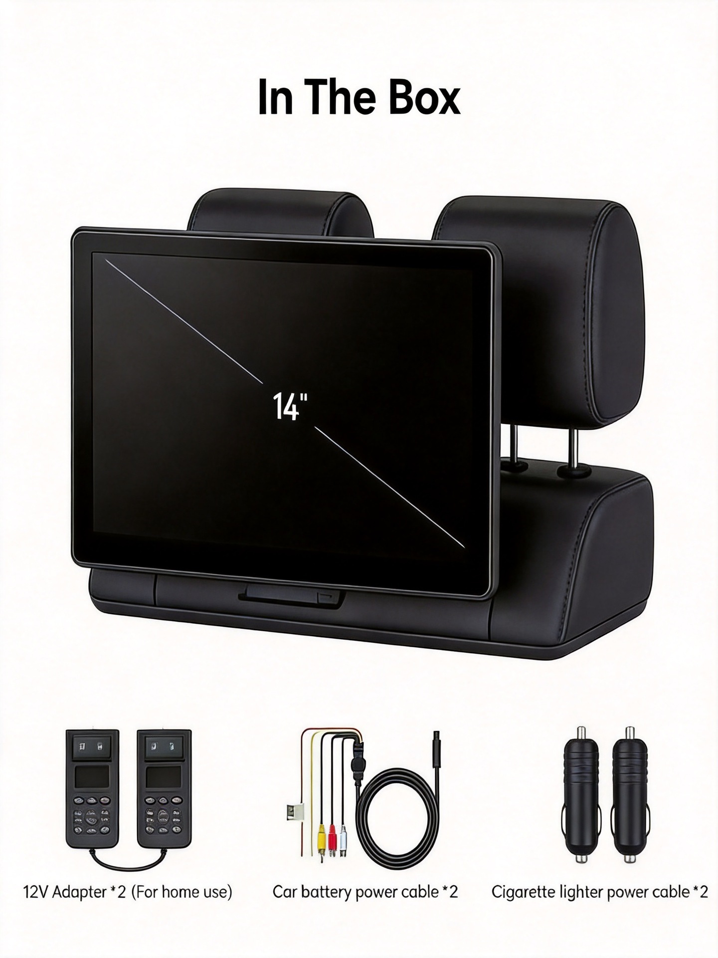 Cross-border new model 14inch Android headrest monitor WiFi multi-function mobile phone screen projection external rear-seat entertainment screen