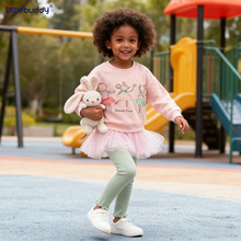 跨境女童套装秋冬新款欧美风洋气中小童可爱小女孩休闲儿童两件套