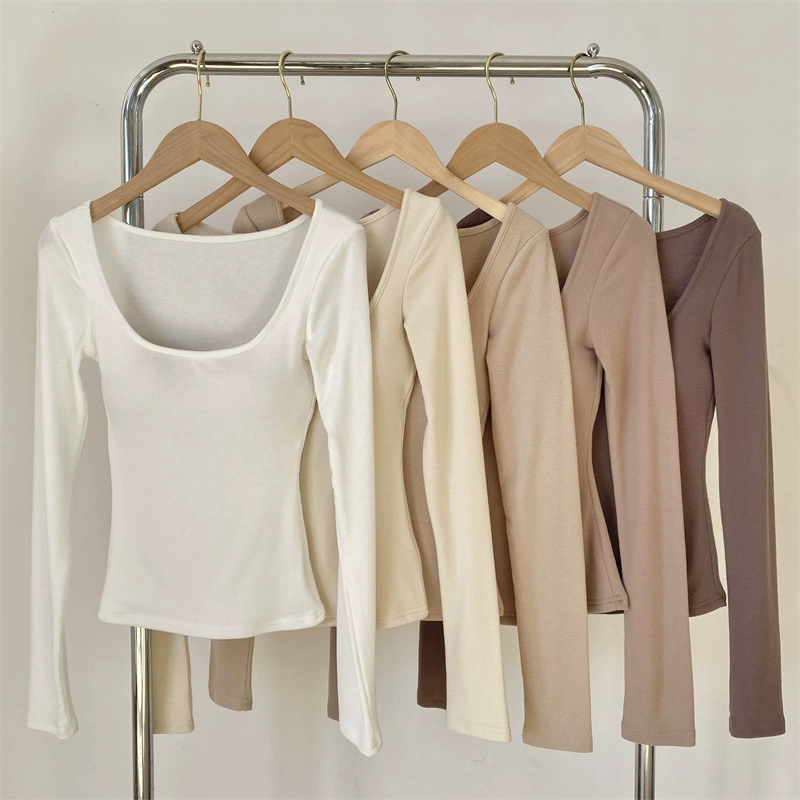 Рубашка со съемным дном и длинными рукавами с квадратным воротником