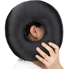 耳穴枕 - 耳頭保護ヘッドレスト 耳栓付き枕 中央穴 - ドーナツ枕