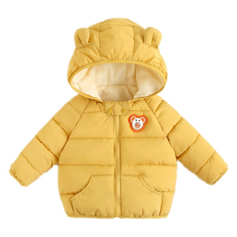 Детское пальто с капюшоном на хлопковой подкладке, зимнее утепленное Детское пальто на флисовой подкладке, пуховое пальто на хлопковой подкладке для мальчиков и девочек