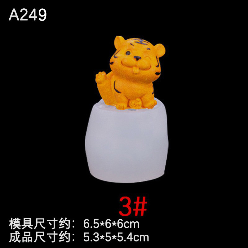 Tigre lindo molde de silicona dibujos animados aromaterapia vela jabón hecho a mano fondant chocolate ritmo seco pudín