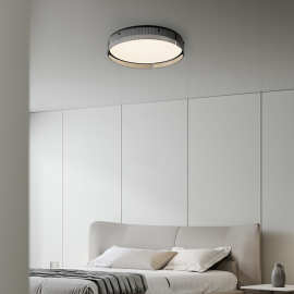 现代简约卧室吸顶灯极简高端条纹玻璃圆形创意设计阳台玄关过道灯