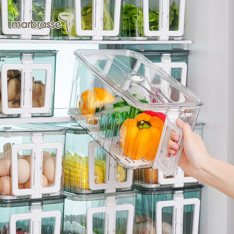Caja de almacenamiento para refrigerador de salsa sp caja de preservación transparente de alimentos cocina de alimentos sellado de tiempo caja de almacenamiento image 1