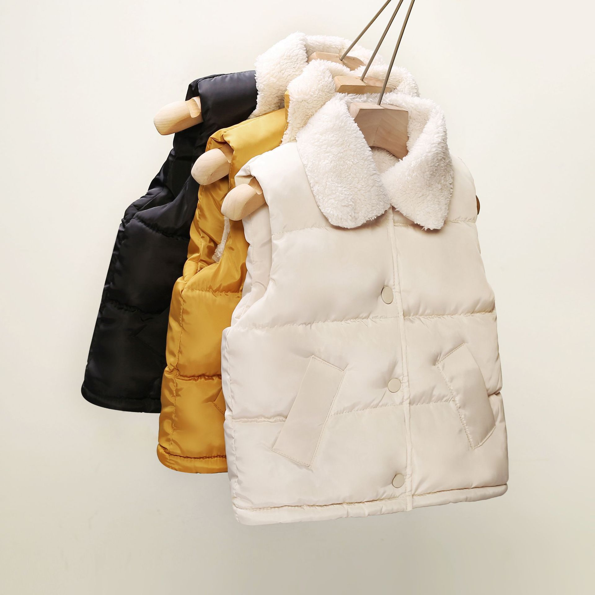 Chaleco de algodón para niños con forro polar para niños y niñas Chaleco de ropa exterior para niños mediano y grandes chaleco protector para niños Otoño e Invierno Nuevo