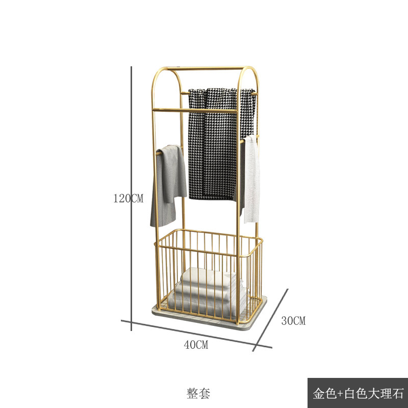 Z_gold 수건걸이 + 골드 스퀘어 바스켓