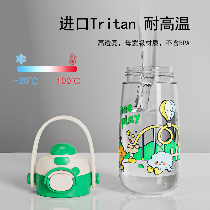 愛多奇兒童水杯兩用帶吸管學生便攜防摔杯子寶寶大容量水壺塑料杯