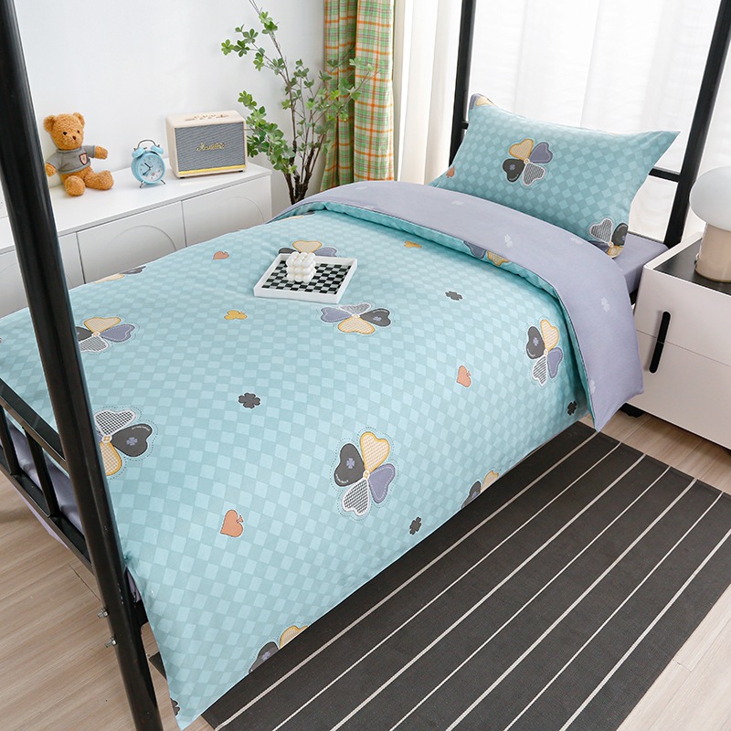 Juego de algodón de tres piezas para dormitorio de estudiantes, juego de seis piezas de algodón puro, funda de edredón, litera, kit de dormitorio, compra al por mayor