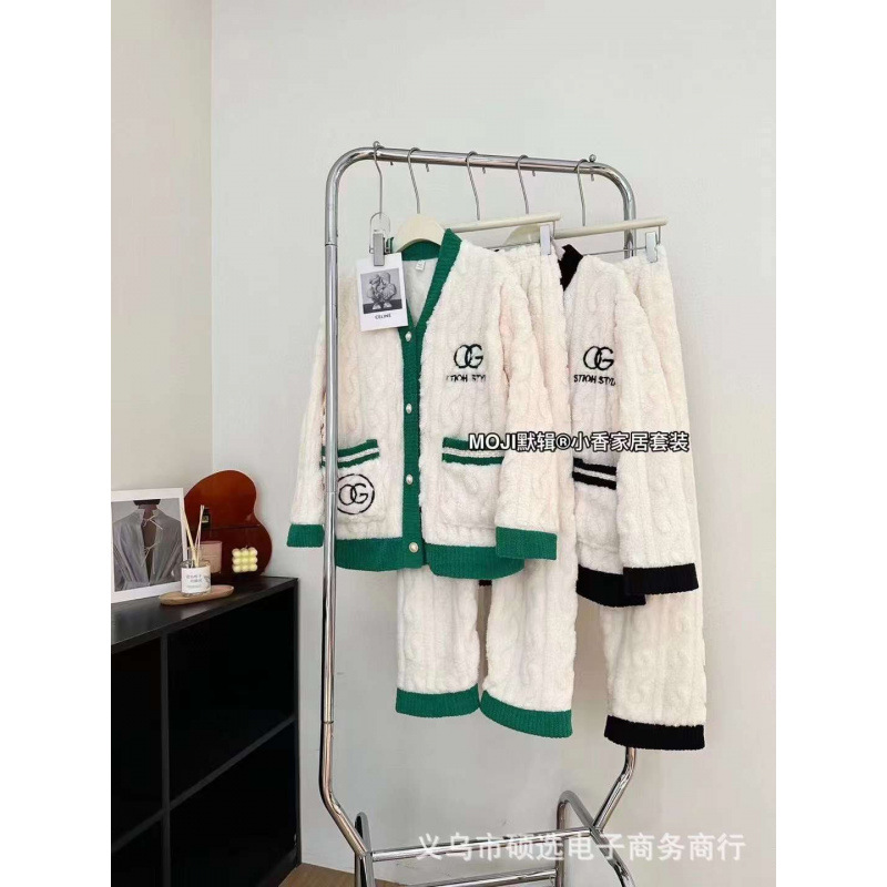 Traje de melocotón herméto pijama de lana de coral Xiaoxiangfeng nuevo estilo engrosado red térmica ropa de hogar con infrarrojos Xiaofeng