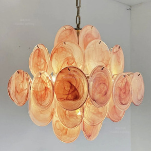 意大利Murano穆拉诺玻璃吊灯法式复古客厅餐厅高级感艺术圆盘吊灯-阿里巴巴