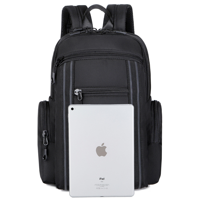 2022新款商务电脑包男 大容量双肩包时尚简约多功能背包可印logo