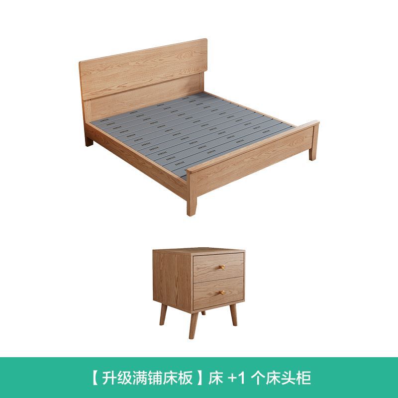 Cama de madera sólida de cera blanca de Fanyi 1.8m cama doble cama principal 1.2m 1.35m 1.5m simple cama de almacenamiento
