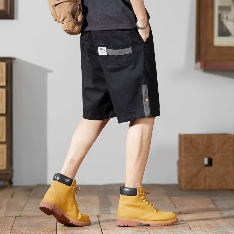 Japanese Style Retro Tooling Shorts Men's Thin Loose Straight Trendy All-Match Multi-Pocket Functional Sports Pants