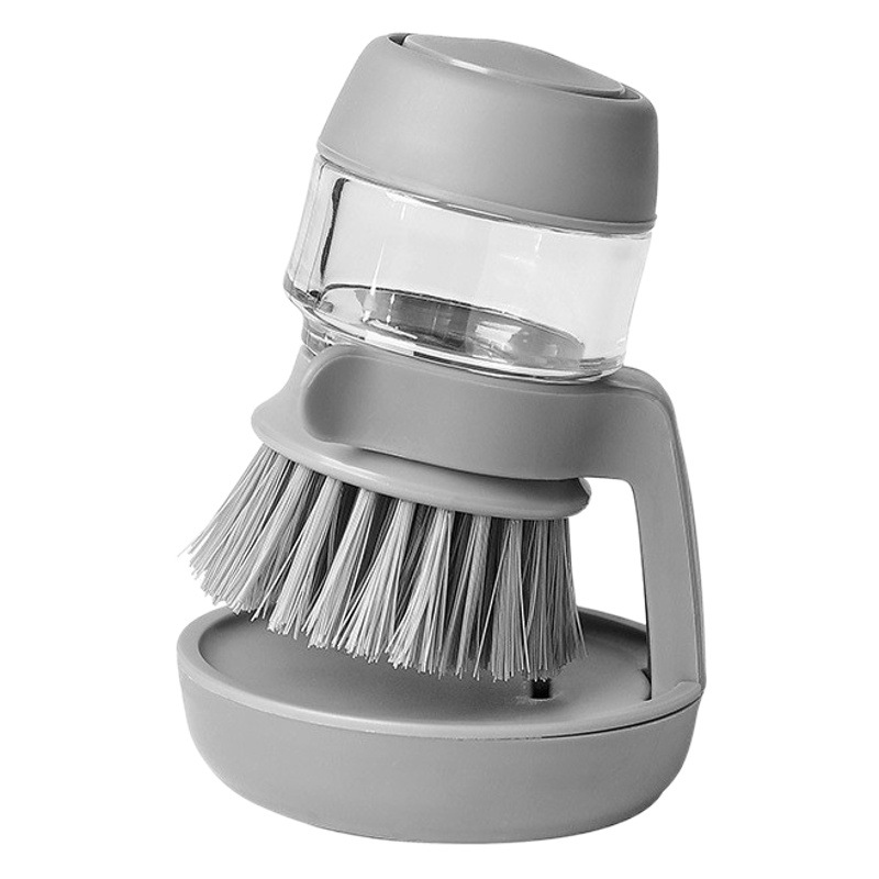 Cepillo limpieza ollas desincrustante tipo prensa, eliminación aceite automático líquido, para cocina.