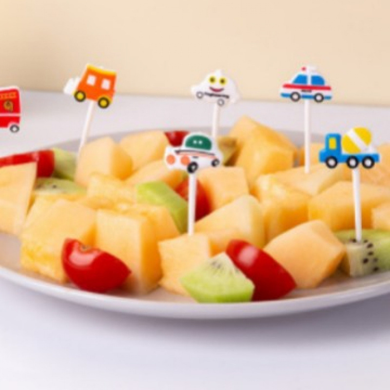 Japón hogar dibujos animados horquilla de fruta creativa para niños animales lindos horquilla de fruta de plástico set Bento stick