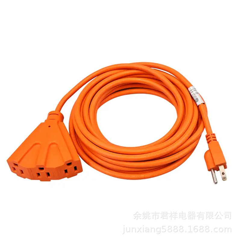 Suministro de cable de extensión de tres enchufes estándar de EE.UU. enchufe de cable de alimentación poroso estándar de EE.UU.