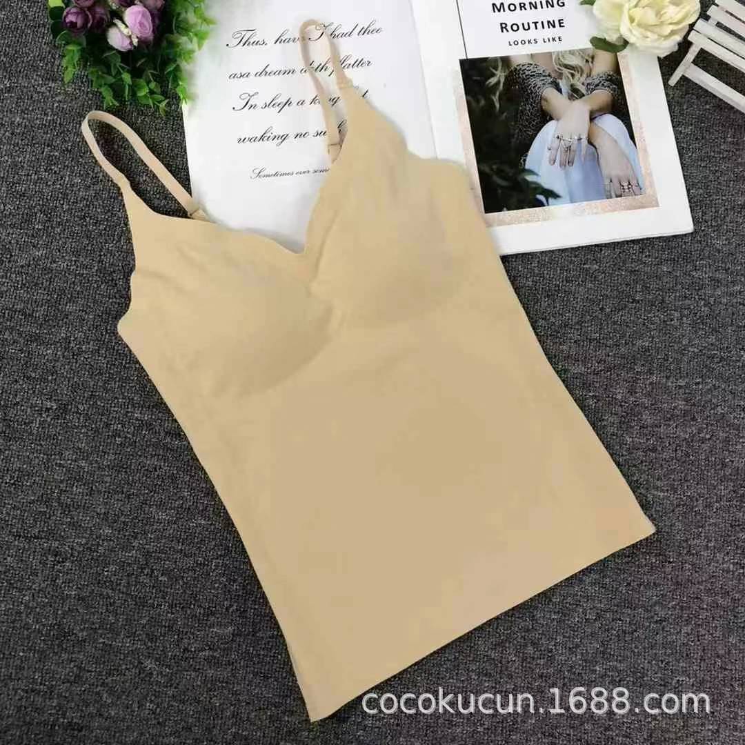 Transfronterizo de verano de encaje hermoso cinturón de espalda delgado uso exterior para limpiar el pecho hermoso espalda de la camisa interior con cojín de pecho para evitar la luz