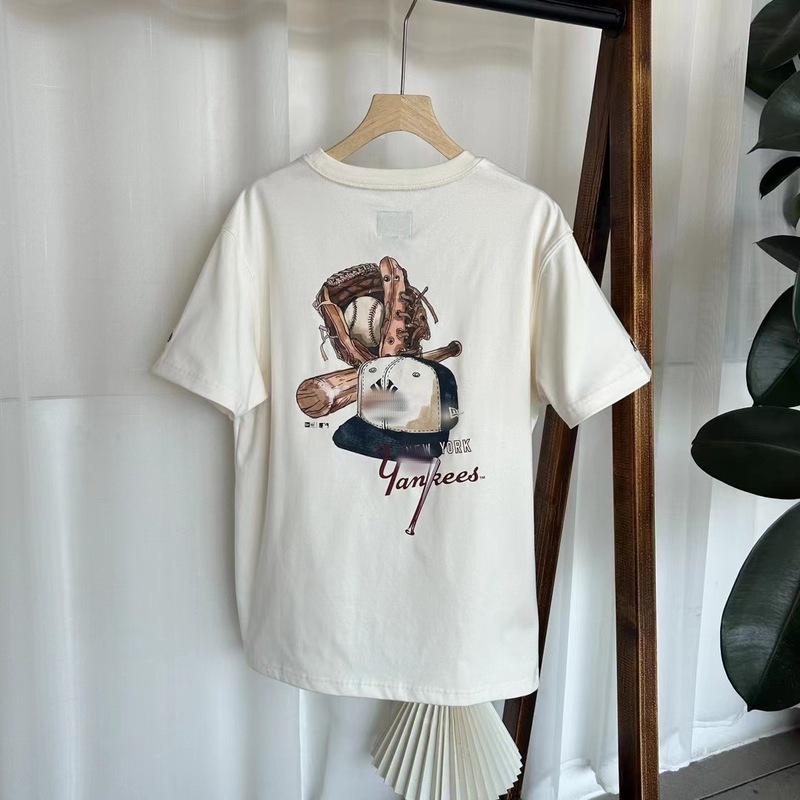 New Eraニューも華2025新春M家半袖tシャツNY野球ロゴプリントファッションカップル|undefined