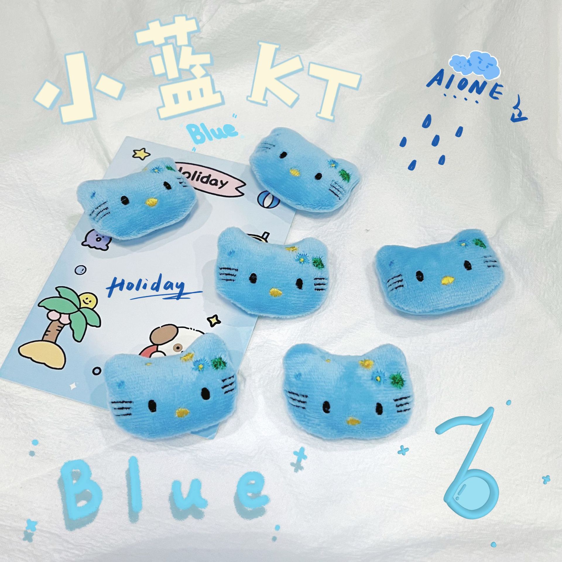 Cartoon blue fresh summer children's cute hairgrip