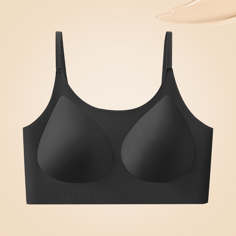 Sujetador de chaleco de soporte suave invisible y sin costuras, recogido, sin anillo de acero, base líquida, ropa interior, sujetador de espalda de belleza impermeable