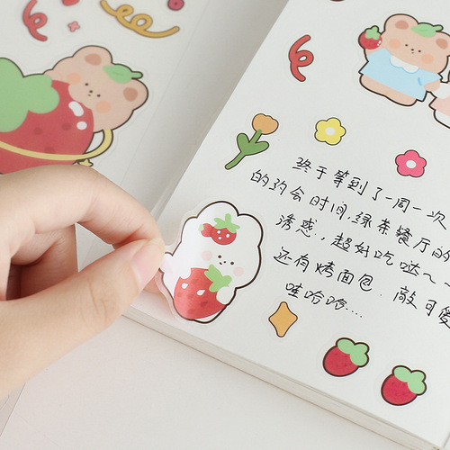 Cute handbook stickers girly heart original diy decorative stickers small pattern ins style children's thermos cup waterproof stickers