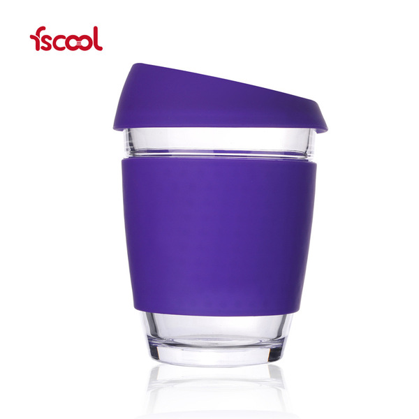 Creative ins solid color silicone glass coffee cup