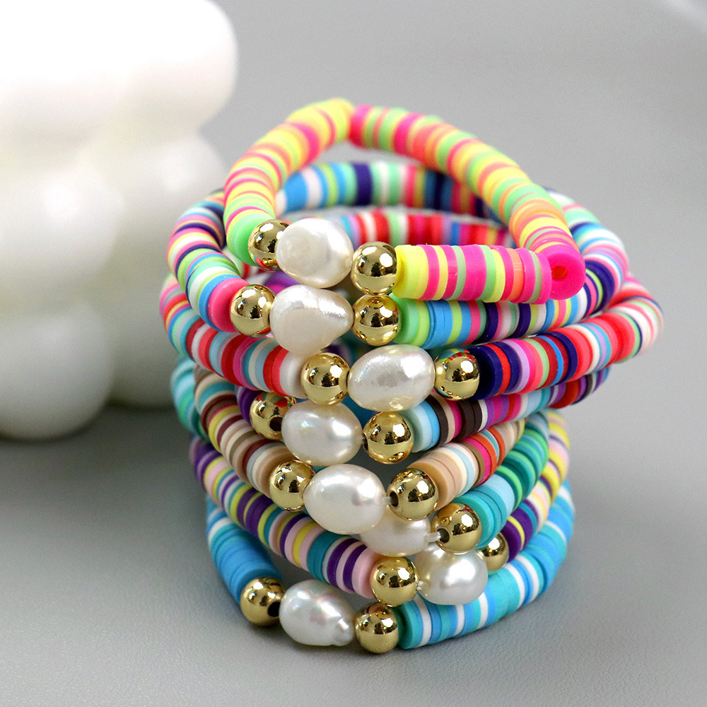 1 Piece Bohemian Colorful Soft Clay Women's Bracelets display picture 5