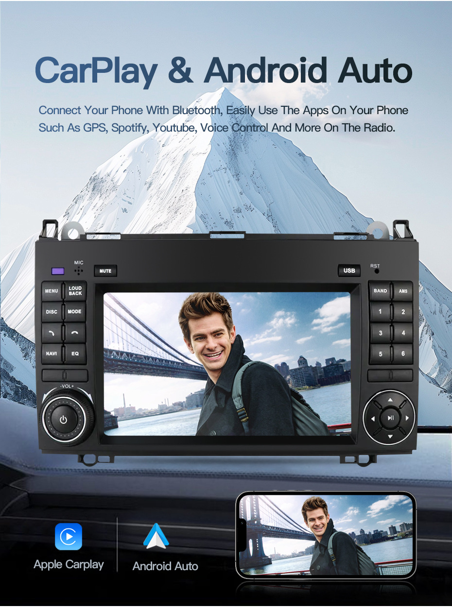 Suitable for Mercedes-Benz A-Class W169 W245 A160 B200 Car Central Control Large Screen Navigation Reversing Image Radio Receiver