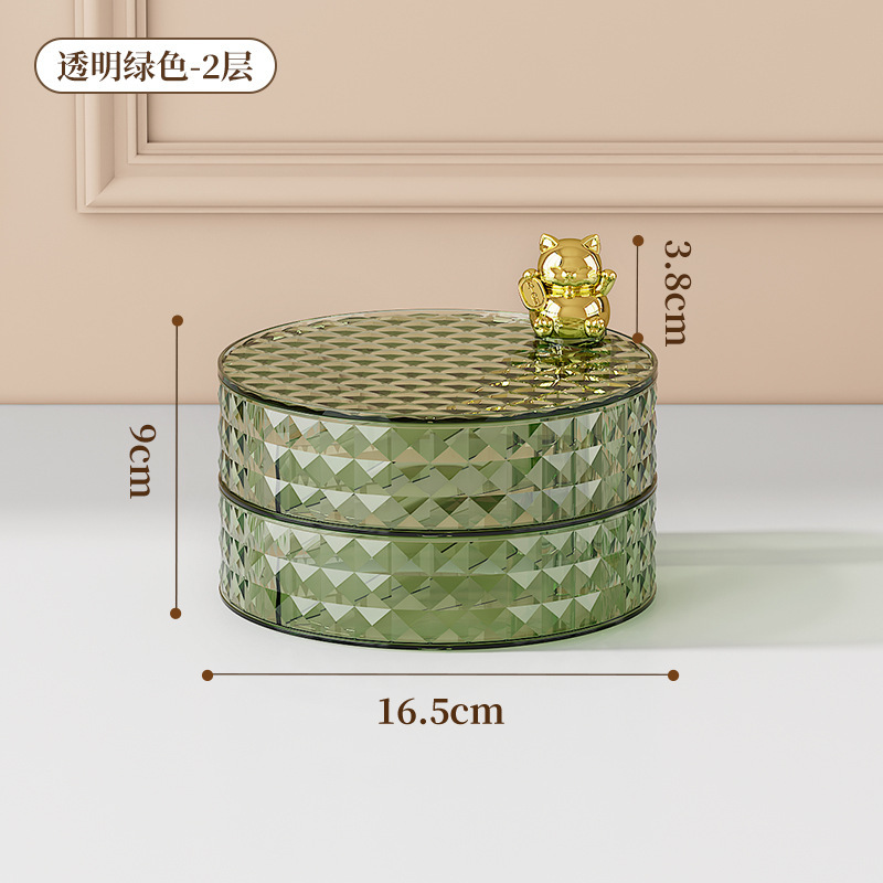 Placa de lujo ligera para el hogar sala de estar joyería caja de lápiz labial caja de almacenamiento cosméticos almacenamiento placas de almacenamiento giratorias