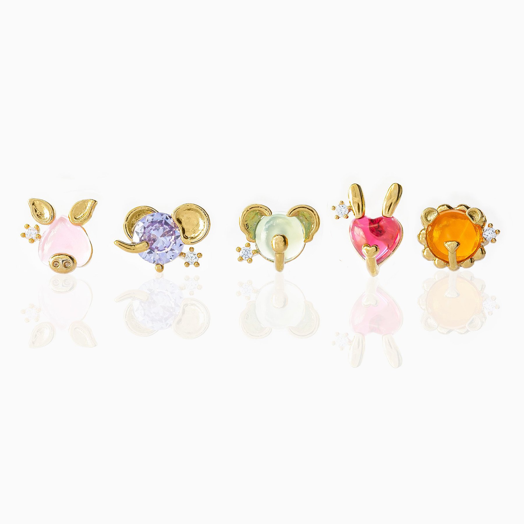 Fashion Animal Brass Artificial Gemstones Earrings Ear Studs display picture 10