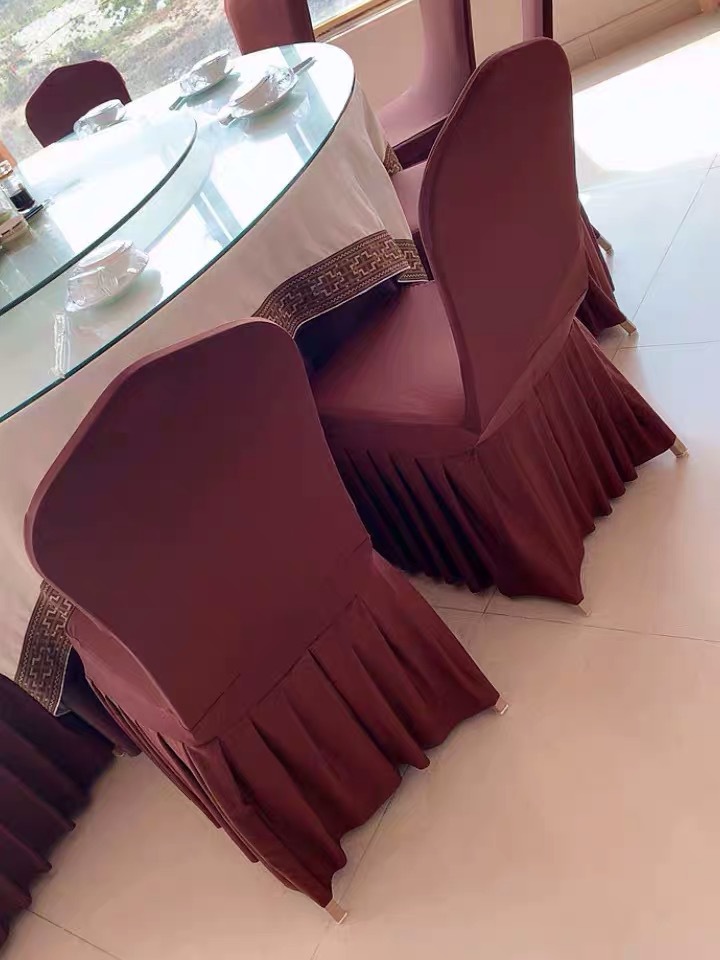 Elastik süt ipek sandalye kılıfı katlı etek sandalye örtüsü düğün otel bütün kanepe örtüsü dış ticaret toptan otel tekstili