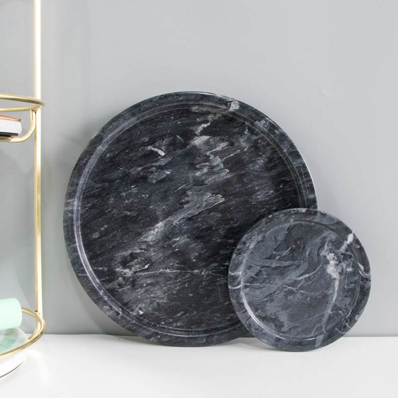 Marble Round Tray Nordic Style Storage Jewelry Plate Home Perfume Aromatherapy Plate Washstand Bathroom Wash